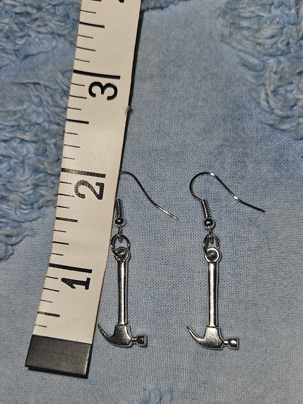 Silver Tone Hammer Earrings